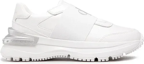 Sneakersy Calvin Klein Jeans - Chunky Runner Ribbon Lth YW0YW00800 White/Silver
