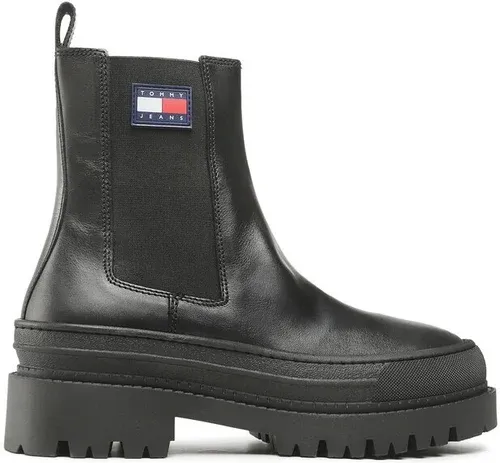 Členková obuv s elastickým prvkom Tommy Jeans - Foxing Detail Chelsea Boot EM0EM01062 Black BDS