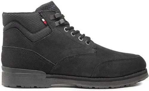 Šnurovacia obuv Tommy Hilfiger - Outdoor Hilfiger Nubuck Mix Boot FM0FM04201 Black BDS