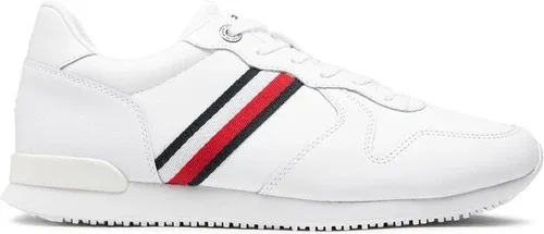 Sneakersy TOMMY HILFIGER - Iconic Runner Leather FM0FM04281 White YBR