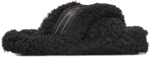 Papuče Tommy Hilfiger - Sherpa Fur Home Slippers Straps FW0FW06576 Black BDS