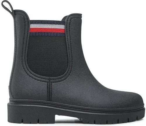 Gumáky TOMMY HILFIGER - Rain Boot Ankle Elastic FW0FW06774 Black BDS