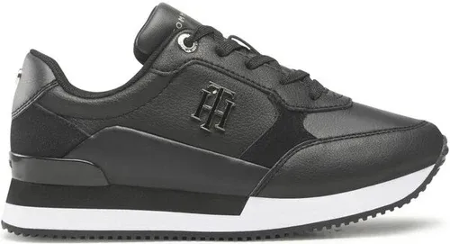 Sneakersy TOMMY HILFIGER - Th Emboss Metallic Sneaker FW0FW06736 Black/Gold 0GL