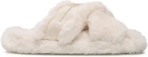 Papuče Tommy Hilfiger - Fur Home Slippers Wiht Straps FW0FW06889 Sugarcane AA8