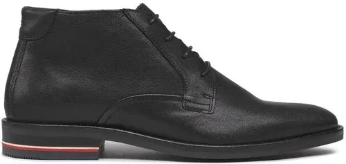 Šnurovacia obuv Tommy Hilfiger - Signature Hilfiger Leather Boot FM0FM04176 Black BDS