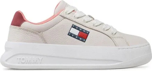 Sneakersy Tommy Jeans - Nubuk Platform EN0EN01974 Ivory YBI
