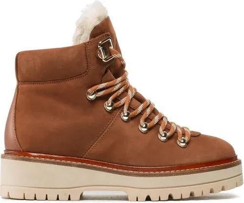 Outdoorová obuv Tommy Hilfiger - Leather Outdoor Flat Boot FW0FW06822 Natural Cognac GTU