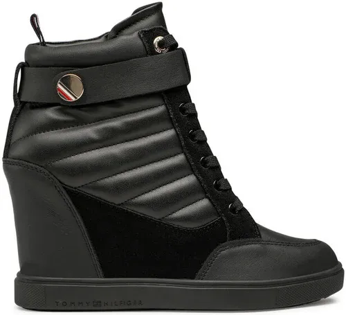 Sneakersy Tommy Hilfiger - Wedge Sneaker Boot FW0FW06752 Black BDS