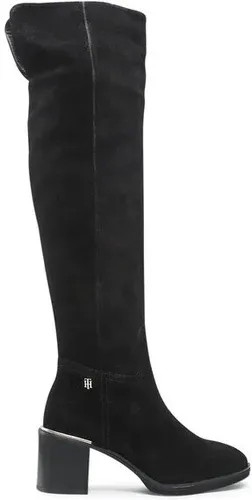 Mušketierky Tommy Hilfiger - Th Belt Suede Overknee Boot FW0FW06767 Black BDS