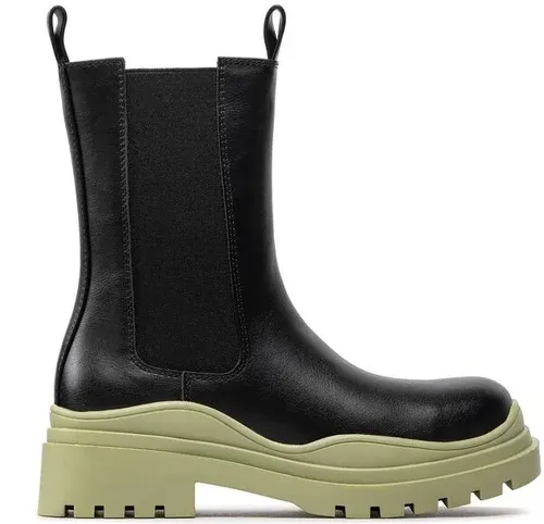 Členková obuv s elastickým prvkom DeeZee - ZAL90152-1 Black/Lime