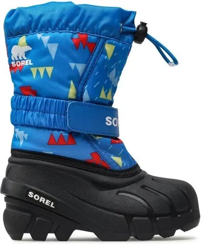Snehule Sorel - Childrens Flurry Print NC3504 Hyper Blue/Black