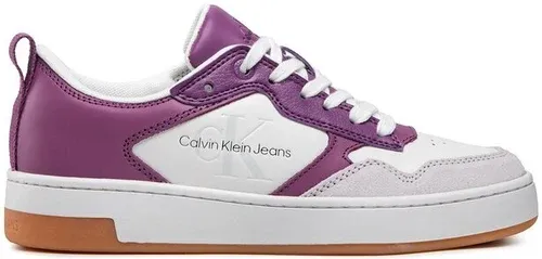 Sneakersy Calvin Klein Jeans - Basket Cupsole Low Lth Mono W YW0YW00876 Amethyst/White/Ghost Grey 0KE