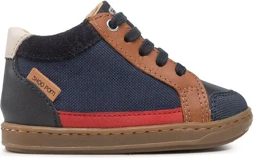 Šnurovacia obuv Shoo Pom - Bouba Connect N4BJBM0406 Navy/Camel/Red