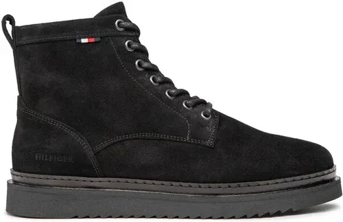 Čižmy Tommy Hilfiger - Hilfiger Cleated Suede Boot FM0FM04191 Black BDS