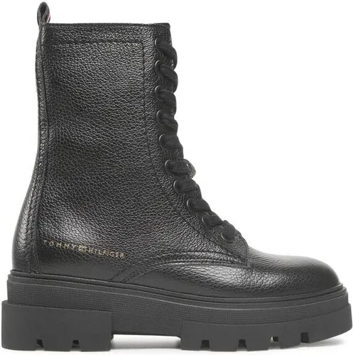 Outdoorová obuv Tommy Hilfiger - Monochromatic Lace Up Boot FW0FW06732 Black BDS