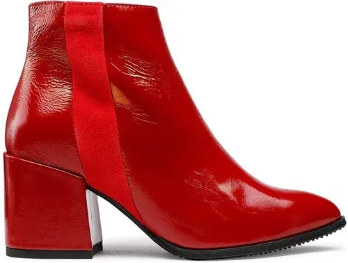 Členková obuv Oleksy - M83/351/316 Czerwony Naplak/Czerwony Zamsz