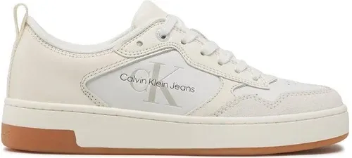 Sneakersy Calvin klein jeans - Bascet Cupsole Low Lth Mono W YW0YW00876 Ivory/Bright White 02X