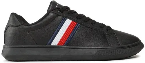 Sneakersy Tommy hilfiger - Corporate Cup Leather Cup Stripes FM0FM04550 Black BDS