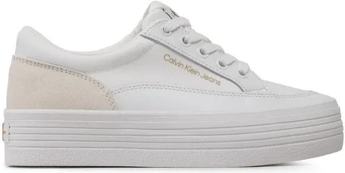 Sneakersy Calvin klein jeans - Vulc Flatf Low Cut Mix Material YW0YW00864 White YBR