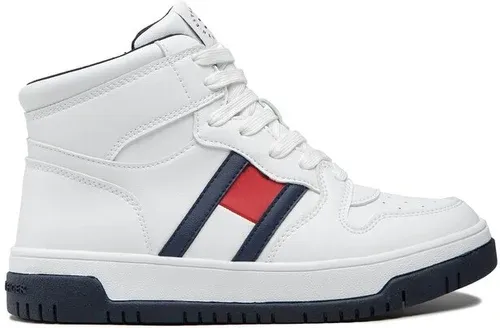 Sneakersy Tommy Hilfiger - High Top Lace-Up Sneaker T3B9-32485-1351 S White 100