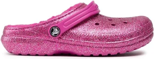 Šľapky Crocs - Classic Lined Glitter Clog K 207462 Fuchsia Fun/Multi