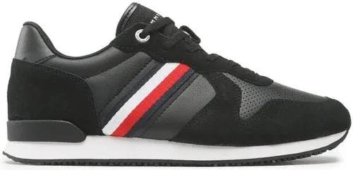 Sneakersy Tommy Hilfiger - Iconic Runner Stripes Leather FM0FM04551 Black BDS