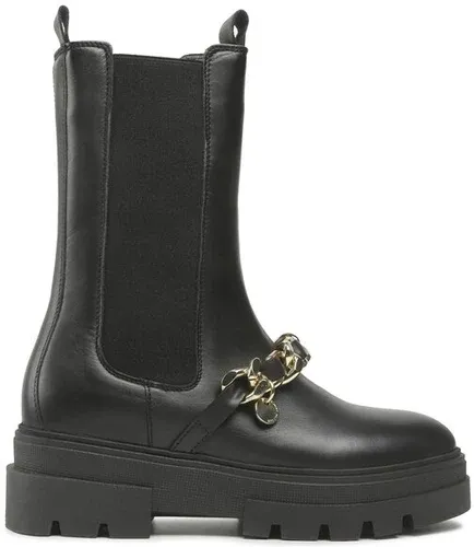 Členková obuv s elastickým prvkom Tommy Hilfiger - Monochromatic Chelsea Boot Chain FW0FW07046 Black BDS