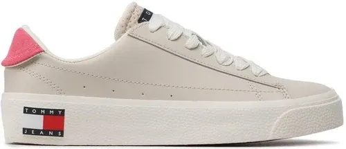 Sneakersy TOMMY JEANS - Vulcanized Leather EN0EN02030 Stony Beige ACE