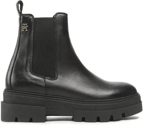 Členková obuv s elastickým prvkom Tommy Hilfiger - Monochromatic Chelsea Boot FW0FW06899 Black BDS