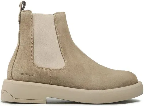 Členková obuv s elastickým prvkom Tommy Hilfiger - Fashion Hilfiger Suede Chelsea FM0FM04396 Rustic Ranch RFI
