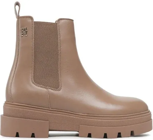 Členková obuv s elastickým prvkom Tommy Hilfiger - Monochromatic Chelsea Boot FW0FW06899 Oat Milk GUP