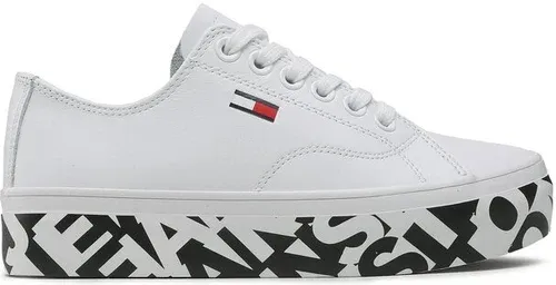 Sneakersy Tommy Jeans - Cupsole Print Logo EN0EN02064 White 0K4