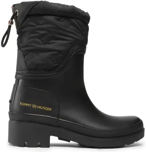 Gumáky Tommy Hilfiger - Ankle Rainboot With Monogram FW0FW06848 Black BDS