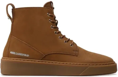 Šnurovacia obuv KARL LAGERFELD - KL53352 Toffee Nubuck