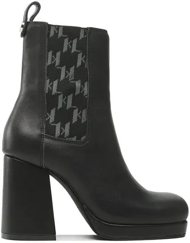 Členková obuv KARL LAGERFELD - KL39940 Black Lthr
