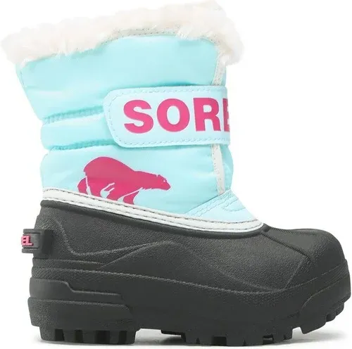 Snehule Sorel - Childrens Snow Commander NC1960-428 Ocean Surf/Cactus Pink