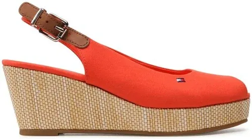 Sandále Tommy Hilfiger - Iconic Elba Sling Back Wedge FW0FW04788 Deep Orange SNX