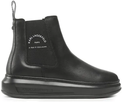 Členková obuv s elastickým prvkom KARL LAGERFELD - KL52541 Black Lthr/Mono