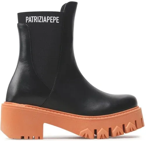 Členková obuv s elastickým prvkom Patrizia Pepe - CY9814/L011-FB19 Black/Orange