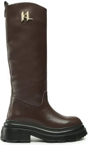 Čižmy KARL LAGERFELD - KL45090 Dark Brown Lthr