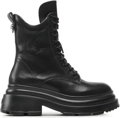 Členková obuv KARL LAGERFELD - KL45071 Black Lthr