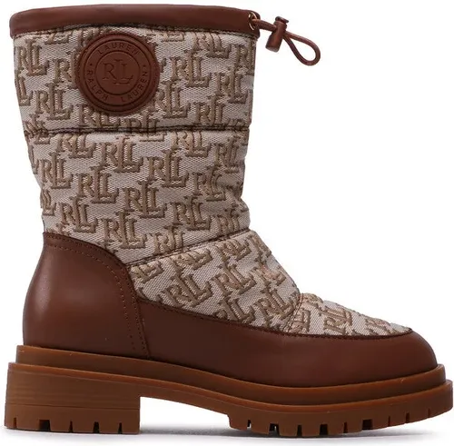 Členková obuv Lauren Ralph Lauren - Coree 802882382002 Khaki/Deep Saddle