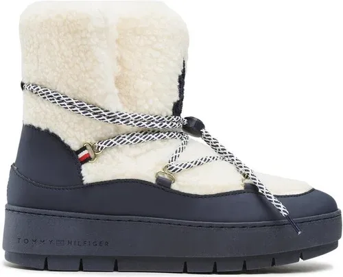 Členková obuv Tommy Hilfiger - Th Faux Fur Snow Bootie FW0FW06850 Space Blue DW6