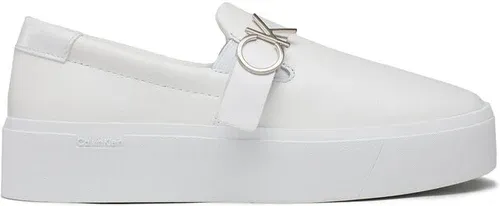 Sneakersy Calvin Klein - Flatform Cup Slip On W/Hw HW0HW01516 Triple White 0K4