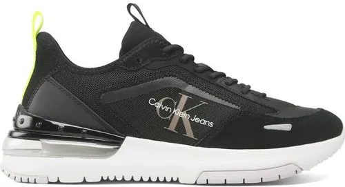 Sneakersy Calvin Klein Jeans - Comfair Runner Su-Mesh Mono YM0YM00585 Black/Safety Yellow 00X