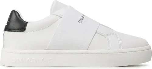 Sneakersy Calvin Klein Jeans - Casual Cupsole Elastic Lth YW0YW01021 Triple White 0K4