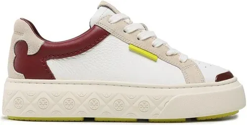 Sneakersy Tory Burch - Ladybug Sneaker Leather 141752 White/Bordeaux/Frost 600