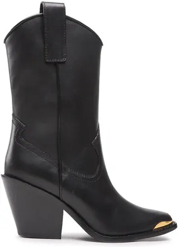 Členková obuv Tory Burch - Western Mid Boot 75mm 145857 Perfect Black 006