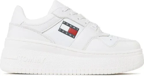 Sneakersy Tommy Jeans - Retro Basket Flatf EN0EN02086 White 0K4