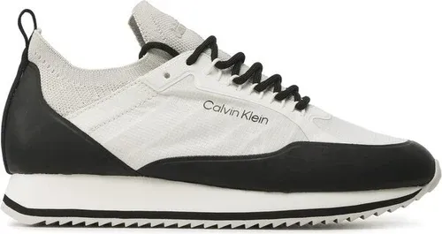 Sneakersy Calvin Klein - Low Top Lace Up Nylon HM0HM00921 White/Black 0K9